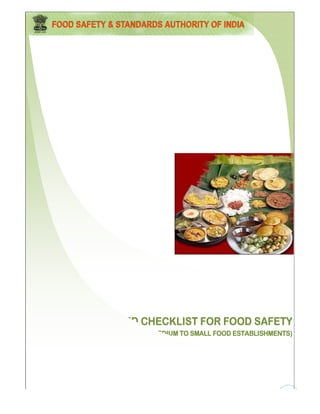 SUGGESTED CHECKLIST FOR FOOD SAFETY
           (MEDIUM TO SMALL FOOD ESTABLISHMENTS)
 