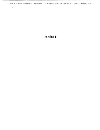 Case 1:11-cv-20120-AMS Document 121 Entered on FLSD Docket 10/12/2012 Page 5 of 9




                                   Exhi t 1
                                       bi
 