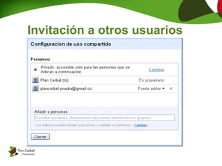 Invitación a otros usuarios
 