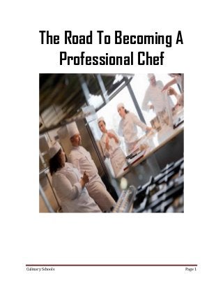 The Road To Becoming A
          Professional Chef




Culinary Schools                Page 1
 