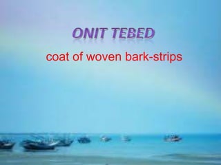 coat of woven bark-strips
 
