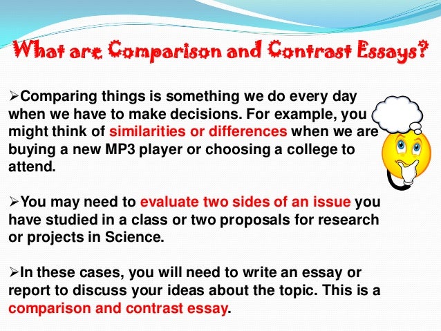 Need help writing a compare and contrast essay