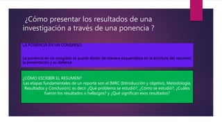 Como presentar los resultados de una investigación cientifica | PPTX