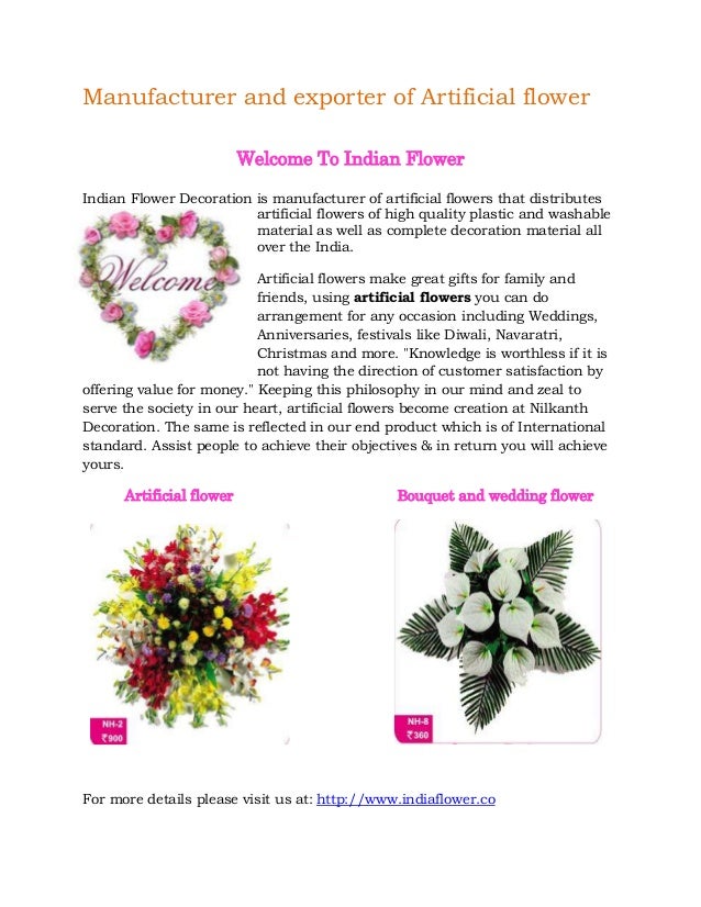 Doc 1 manufacturer and exporter of artificial flower