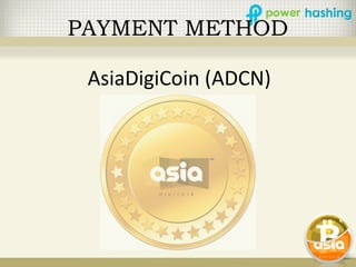 ASIADIGITALCOIN | ASIA DIGITAL COIN (ADCN) COMPENSATION PLAN 