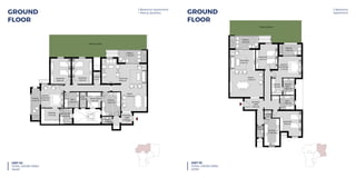 UNIT 02
TOTAL GROSS AREA 259 m sq.
RECEPTION
8.00x4.50
DINING
4.60x5.00
TERRACE
5.10x2.20
LAUND.
1.2x2.2
NANNY ROOM
2.50x2.80
TERRACE
1.45x5.70
BEDROOM
3.60x4.60
BEDROOM
3.60x4.60
BATH.
2.65x2.80
ENTRANCE
LOBBY
2.00x2.00
KITCHEN
3.35x4.20
TOILET
1.90x1.30
TOILET
1.20x2.80
MASTER BATH.
2.20x2.80
DRESSING
3.25x2.80
MASTER
BEDROOM
4.00x4.10
PRIVATE GARDEN
Apartment+nanny quarters Ground FloorGROUND
FLOOR
UNIT 02
TOTAL GROSS AREA
264M2
3 Bedroom Apartment
+ Nanny Quarters
UNIT 01
TOTAL GROSS AREA 248 m sq.
RECEPTION
3.90x8.30
DINING
5.40x4.50
TERRACE
2.15x5.40
NANNY
ROOM
2.50x2.55
TERRACE
3.90x1.80
LAUNDRY
1.90x1.20
BEDROOM
4.00x3.60
BEDROOM
4.00x3.60
BATH.
2.50x2.45
TOILET
2.50x1.00
ENTRANCE
LOBBY
2.00x1.90
KITCHEN
3.90x3.50
TOILET
1.2x2.1
MASTER BATH.
2.60x2.20
DRESSING
2.60x3.10
MASTER
BEDROOM
3.75x4.00
PRIVATE GARDEN
UNIT 03
TOTAL GROSS AREA 236 m sq.
DINING
6.00x4.75
RECEPTION
4.50x3.75
TERRACE
5.20x2.30
TERRACE
4.00x1.95
LAUND.
1.3x1.3
BEDROOM
3.95x4.50
BEDROOM
3.85x4.55
DRESSING
1.95x3.00
BATH.
2.60x2.50
ENTRANCE
LOBBY
3.45x2.00
KITCHEN
2.70x4.90
TOILET
1.2x2.2
MASTER
BATH.
2.05x3.00
MASTER
BEDROOM
4.15x3.80
PRIVATE GARDEN
3 Bedroom Apartment Ground Floor3 Bedroom Apartment+nanny quarters Ground FloorGROUND
FLOOR
UNIT 03
TOTAL GROSS AREA
237M2
3 Bedroom
Apartment
 
