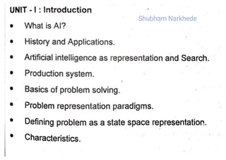 Artificial Intelligence Notes: Nagpur University
