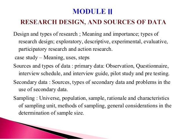 Research Design and Sources of Data