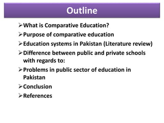 Comparative View Of Public And Private Education Systems In Pakistan Pptx Comparative View Of Public And Private Education Systems In Pakistan Pptx