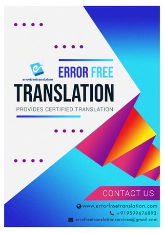 Errorfree Translation Services and Dubbing Services, Proof-reading Services, Content writing Services.
