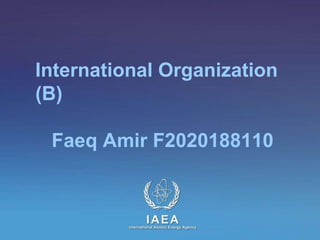 International Organization
(B)
Faeq Amir F2020188110
 
