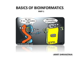 BASICS OF BIOINFORMATICS.
PART-1
-JAYATI SHRIVASTAVA
 