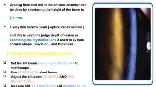 Judge Microscope Examinations of Anterior Segment , Protocols of Using instruments | PPTX