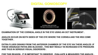 Examinations of Anterior Segment , Protocols of Using instruments | PPTX