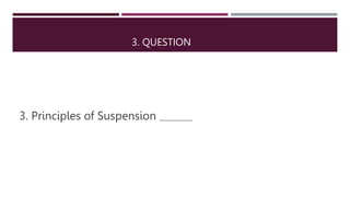3. Principles of Suspension ____________
3. QUESTION
 