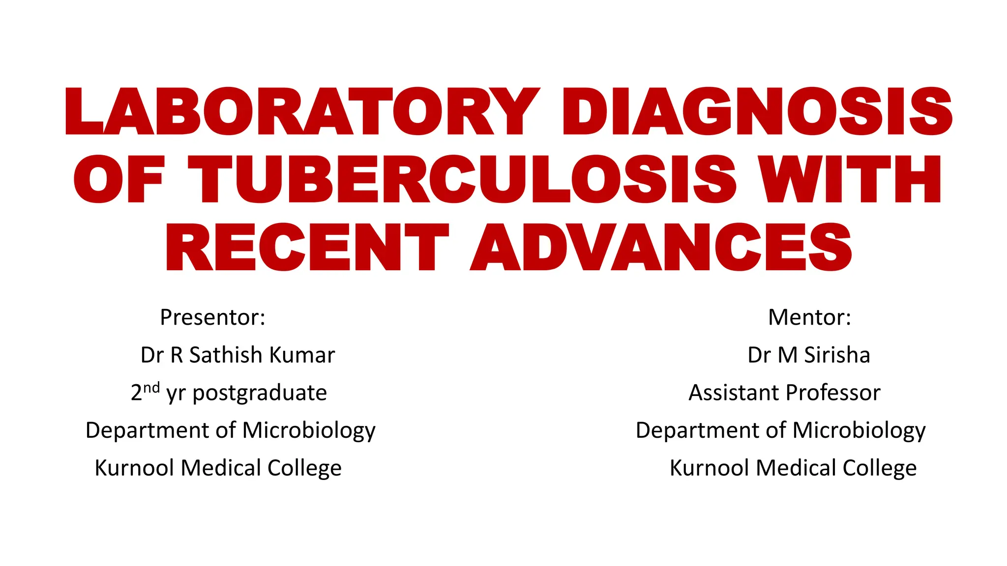 Lab Diagnosis Of Tb