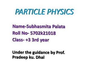 PARTICLE PHYSICS
 
