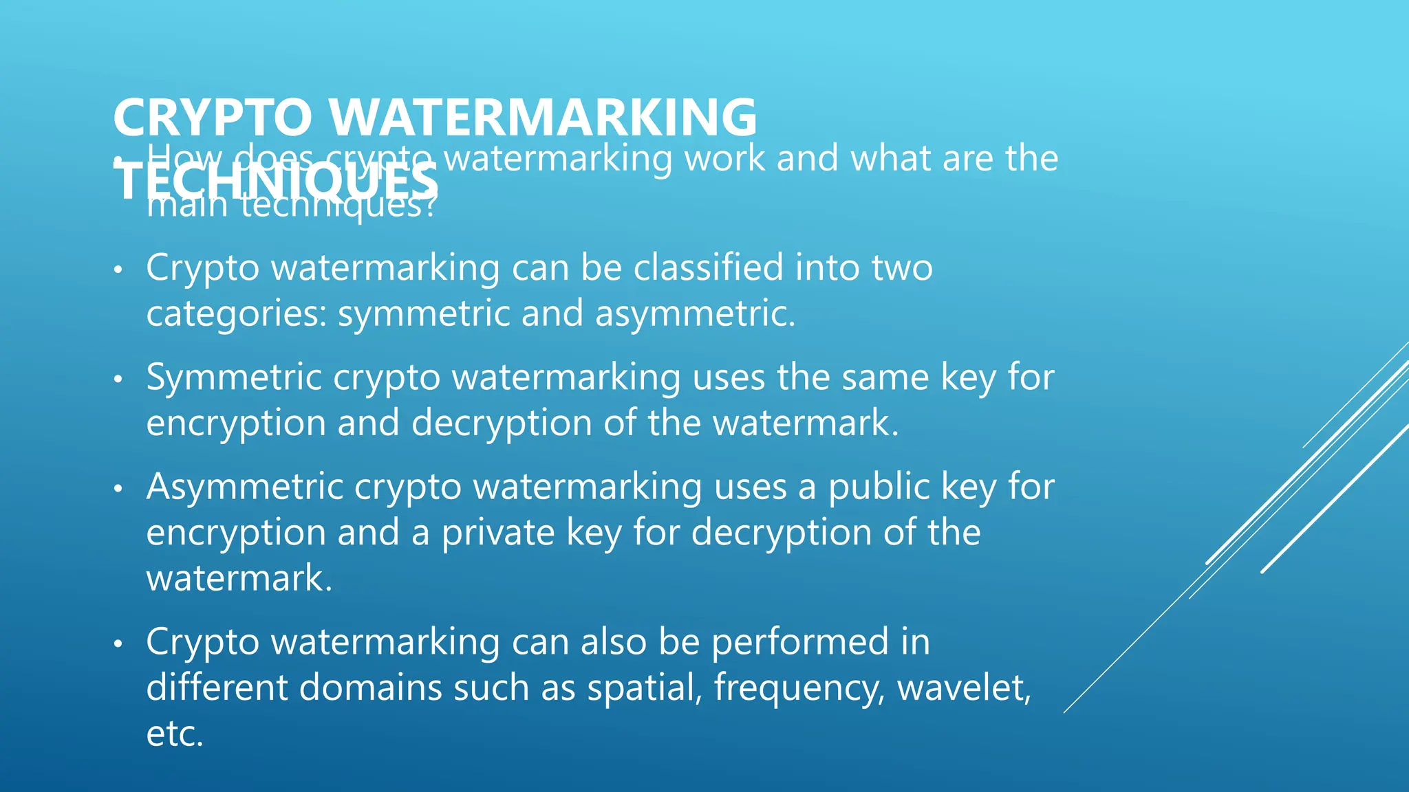 Seminar PPT on Crypto Watermarking B.Tech