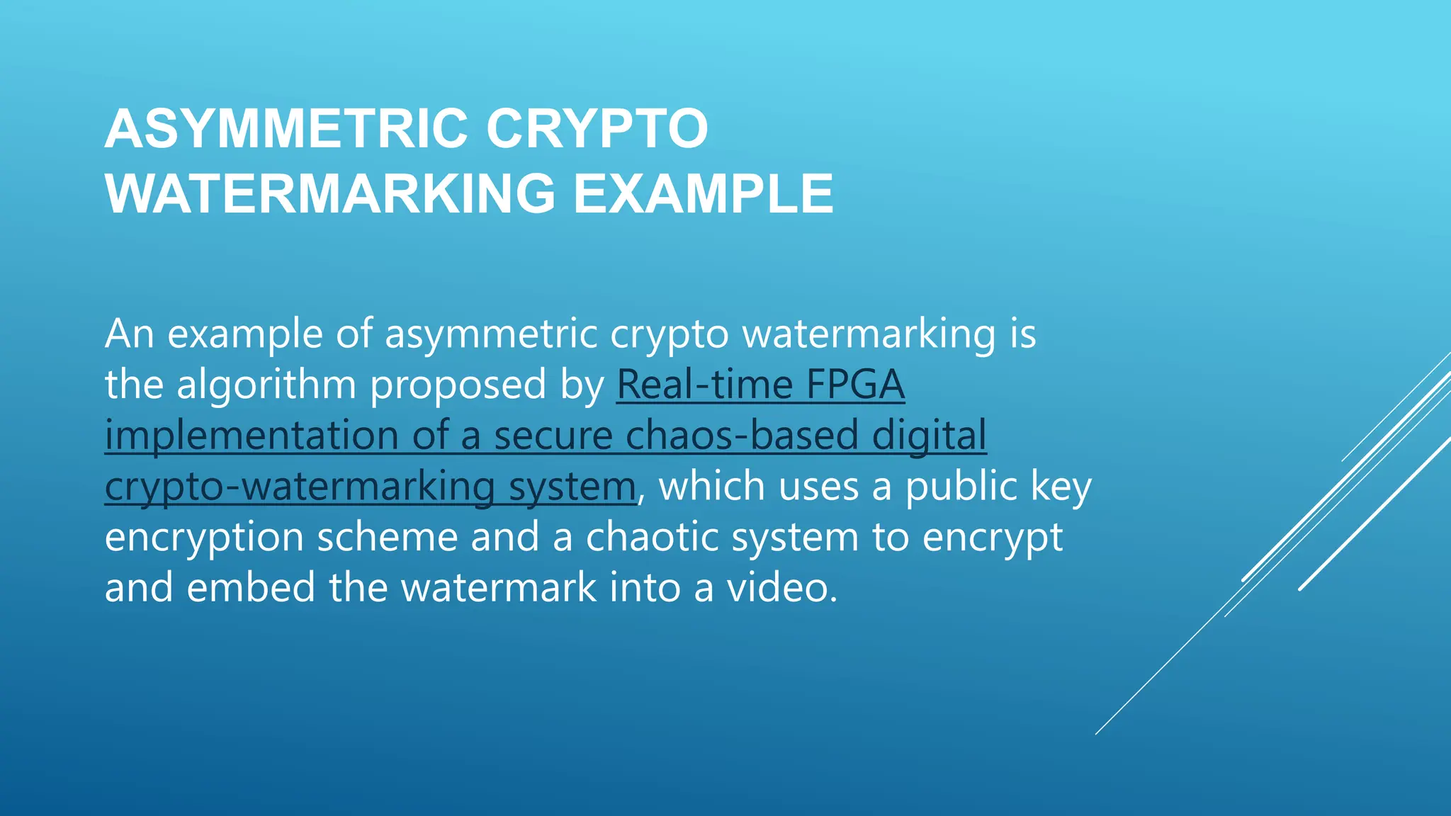 Seminar PPT on Crypto Watermarking B.Tech