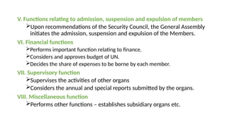 UNITED NATIONS and the functions of General Assembly and Security ...