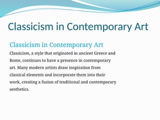 rebirth of classism in art - western fashion | PPTX