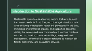 Sustainable agriculture practices and importance with case study. | PDF