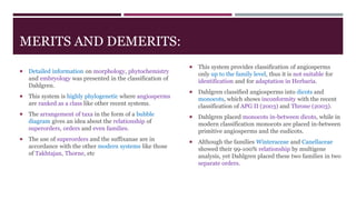 Dalghren, Thorne and Stebbins System of Classification of Angiosperms ...