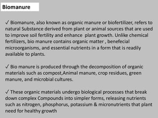 Microbiology -Biomanure And Biogas Production | PDF