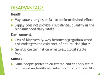Golden Rice of genetic modification crop | PDF