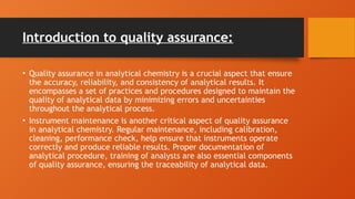 analytical chmistry use in laboratory quality control and qulaity ...