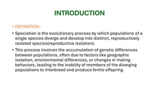About modes of Speciation and examples and factors influencing it | PDF