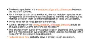 About modes of Speciation and examples and factors influencing it | PDF