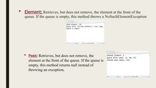 Queue collection of Frame work in oops through java | PPT