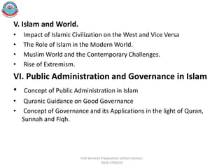 Islamic Studies Css Study Notes Slides Material Pdf