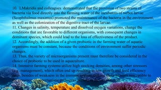 Probiotic bacteria and their importance in aquaculture | PPTX