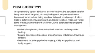 Delusional disorder PPT psychology notes | PPTX