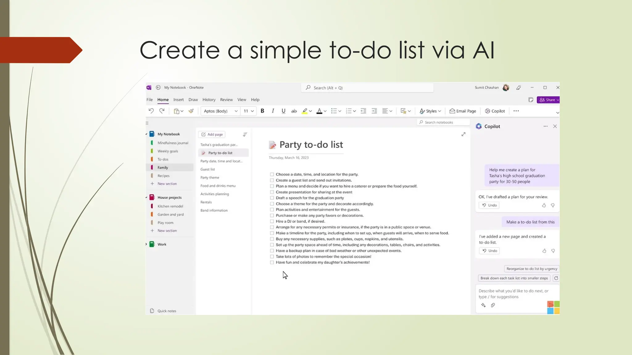 Create a simple to-do list via AI
 