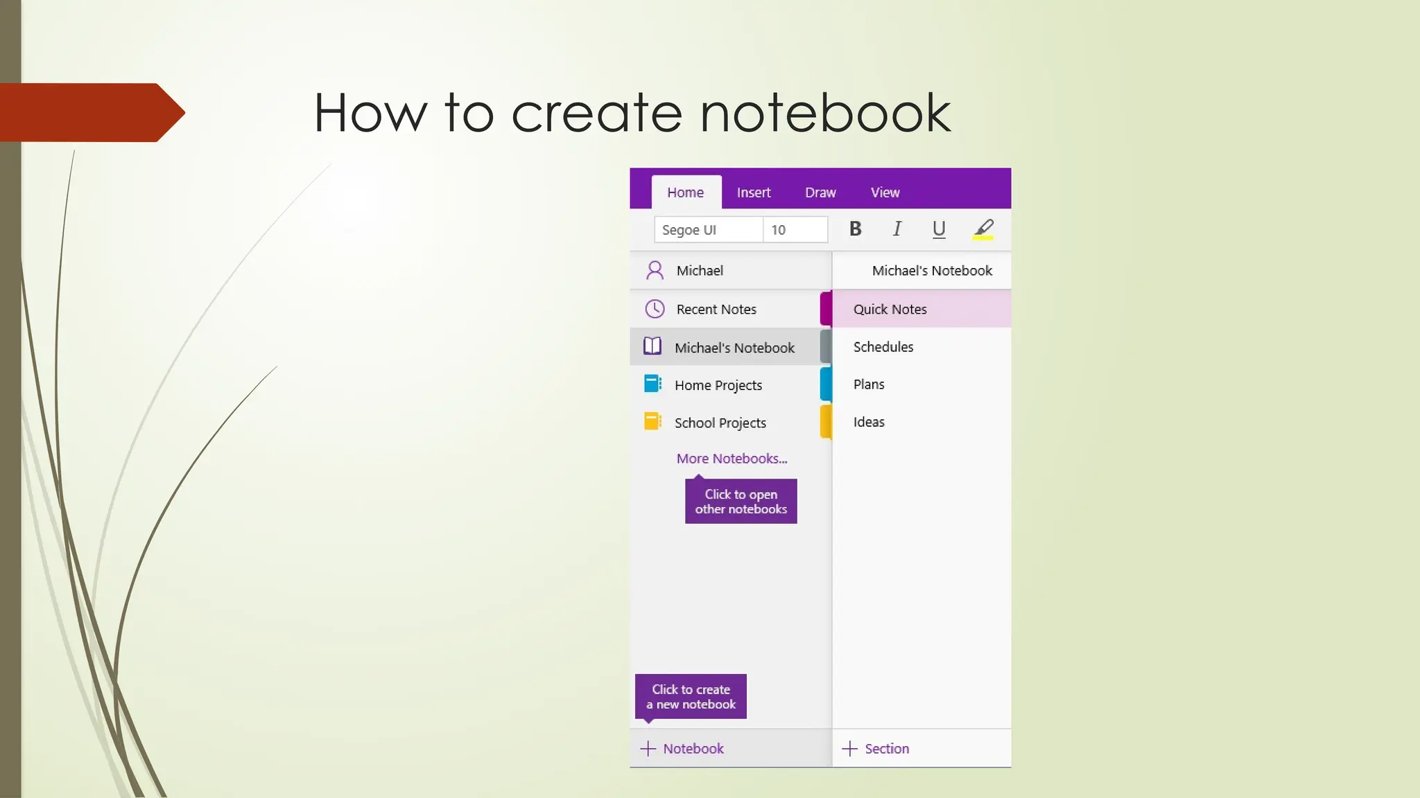 How to create notebook
 