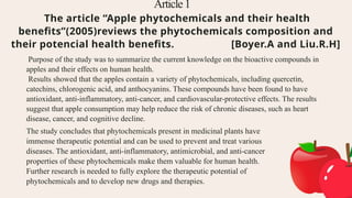 Phytochemicals : Their role in diseases. | PPTX