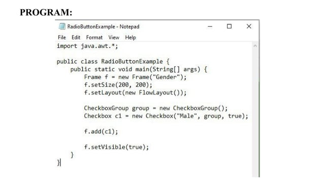 Radiobutton in AWT Controls ( Java Applet) | PPT