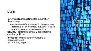 Computer system in binary , acsii, ICT ks3 / igcse | PPT