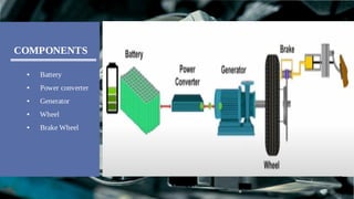 COMPONENTS
Battery
•
Power converter
•
Generator
•
Wheel
•
Brake Wheel
•
 