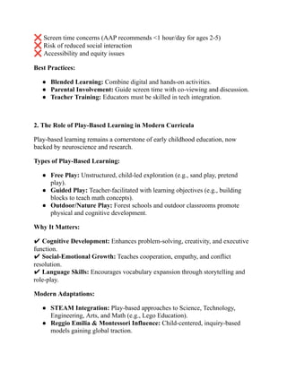 Emerging Trends in Early Childhood Education | PDF