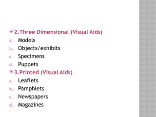 Visual Aid Pamplets Audio - Visual Aids / Instructional media and method | PPTX