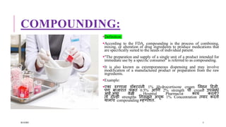 Compounding Drug Example CHAPTER NO. 05 COMPOUNDING IN HOSPITAL NOTES | PDF