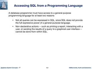 Advanced SQL concept chapter 5 database system concept 7th edition | PDF