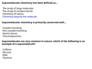Supramolecular chemistry and their interactions | PPTX