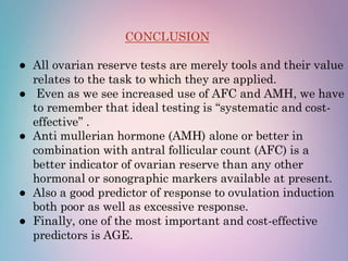 OVARIAN RESERVE TEST BY Anti-Müllerian hormone (AMH) and Antral ...