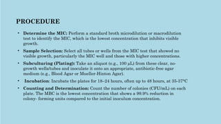 Minimum Extraction Test Minimum Inhibitory Concentration (MIC) and Minimum Bactericidal ...
