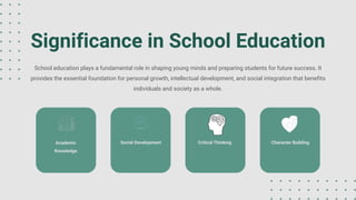 The Significance of School Education: Building Foundations for Life and ...